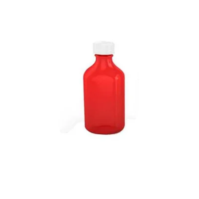 16oz Red ColorSafe Oval Bottle w/ Child Resistant Cap